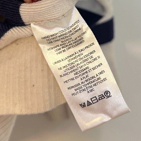 FREE PEOPLE Coastal Stripe Pullover in Champagne Navy Combo Size Medium - Picture 7 of 16